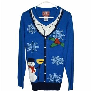 JEM Mens Ugly Christmas Sweater Medium Holiday
